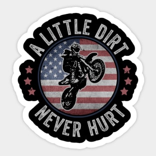 Dirt Biking USA Dirt Bike Rider Motocross American Flag Sticker
